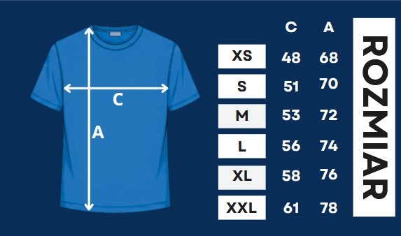 Tabela rozmiarowa — T-shirt Kuchnia Polowa KP-42